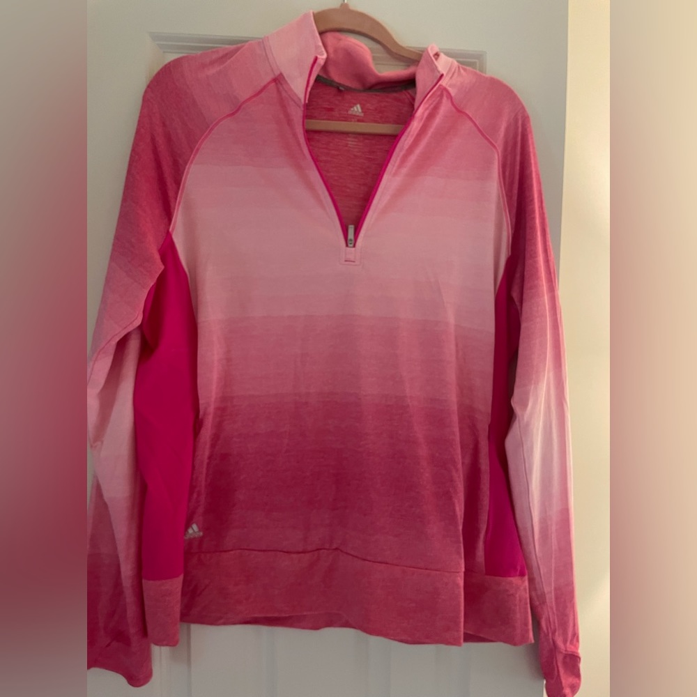 Adidas ombre pink quarter zip top size xl